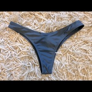 Brazilian 90’s heart shaped bikini bottoms. S/XS medium charcoal blue color.